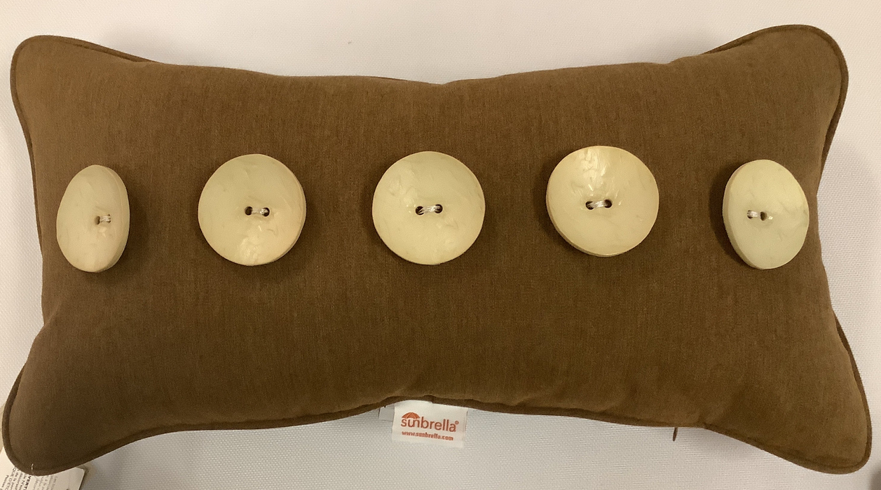 Toss Pillow Five Button, Canvas teak, Closeout