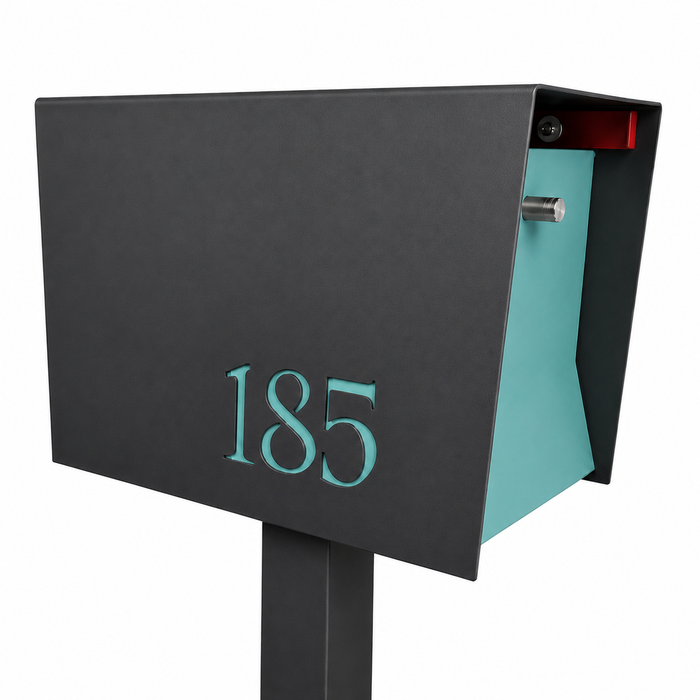 Uptown Box-2.0 in TEXTURED MATT JET BLACK - Modern Mailbox