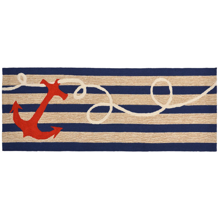 1400/33 Anchor Outdoor Rug-Red/Blue 2'x5'