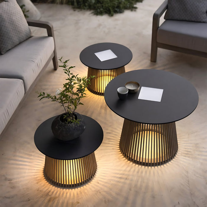 Outdoor Table With Solar Lights