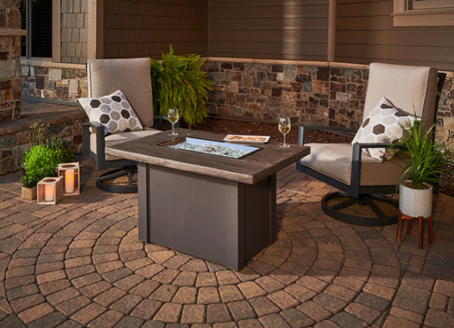 Havenwood Rectangular Gas Fire Pit Table - Stone Grey  with Grey Base