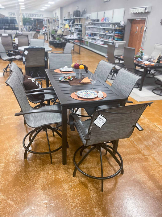 Homecrest Outdoor Living Harbor Table & Swivel Rocker Chairs - Local Showroom