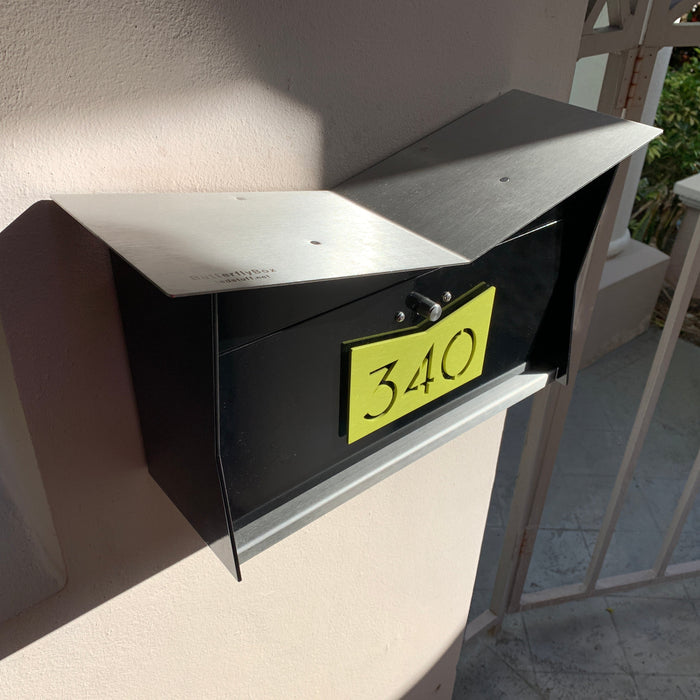 ButterFly Box in TEXTURED MATT JET BLACK - Wall Mount Mailbox