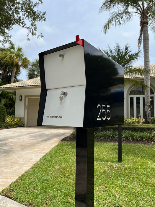 NEW! The Retrobox Locking Package Dropbox in TEXTURED MATT JET BLACK - Modern Mailbox