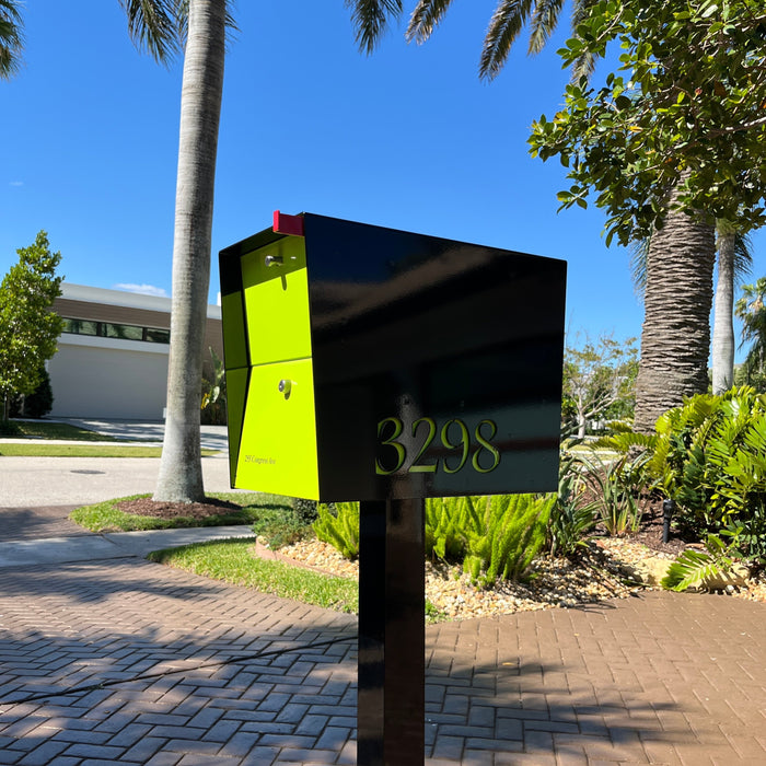 NEW! The UpTown Box Locking Package Dropbox  in TEXTURED MATT JET BLACK - Modern Mailbox