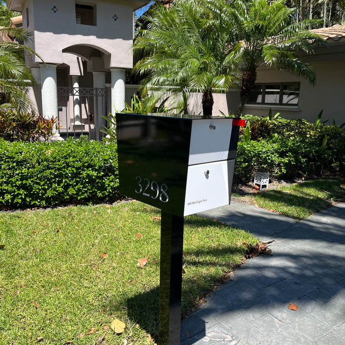 NEW! The UpTown Box Locking Package Dropbox  in TEXTURED MATT JET BLACK - Modern Mailbox
