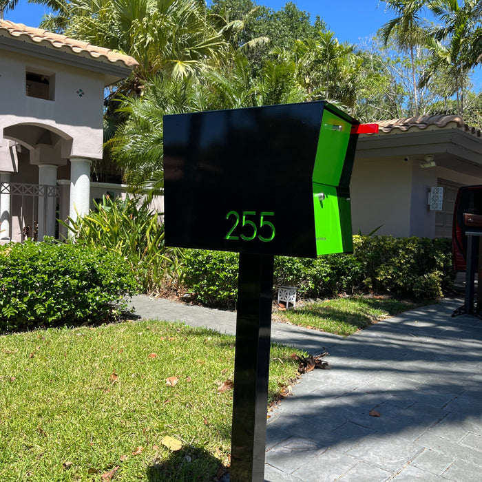 NEW! The Retrobox Locking Package Dropbox in TEXTURED MATT JET BLACK - Modern Mailbox
