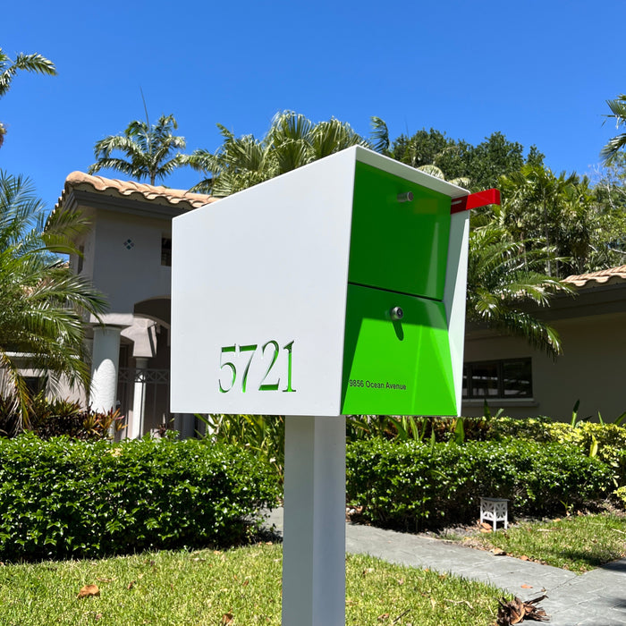 NEW! The UpTown Box Locking Package Dropbox in ARCTIC WHITE - Modern Mailbox
