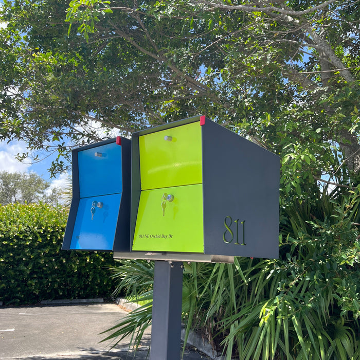 NEW! The Retrobox Locking Package Dropbox in JET BLACK - Modern Mailbox