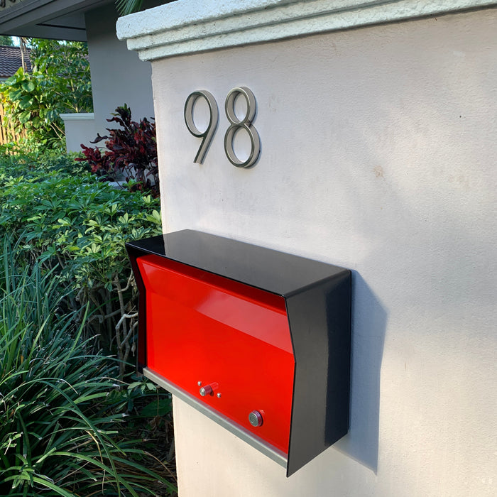 RetroBox Locking Wall Mount Mailbox in TEXTURED MATT BLACK