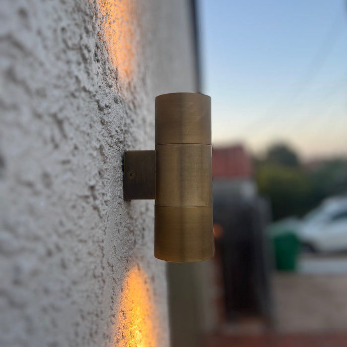 SCSP01 Stelvio Sconce Antique Brass Finish Up/Down Light Low Voltage Outdoor Lighting