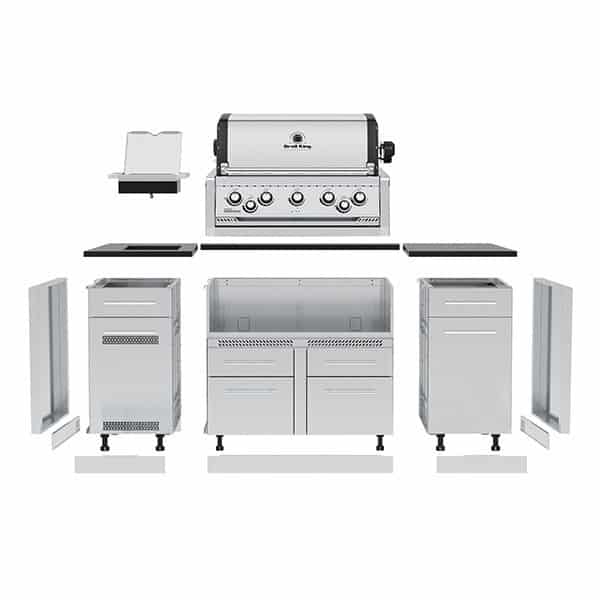 Broil King Imperial S590i LP Grill Island, w protective cover, grate lifter - Local Showroom