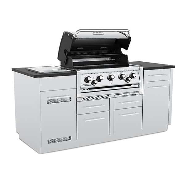 Broil King Imperial S590i LP Grill Island, w protective cover, grate lifter - Local Showroom