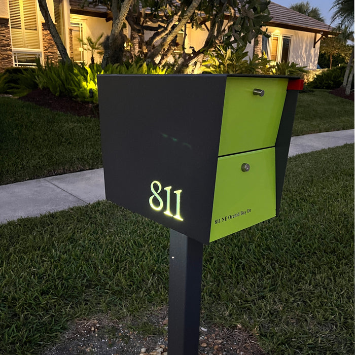 NEW! The Retrobox Locking Package Dropbox in GRAY- Modern Mailbox