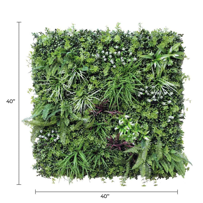 Luxury Tropical Vista Artificial Vertical Garden 40" x 40" 11SQ FT Commercial Grade UV Resistant