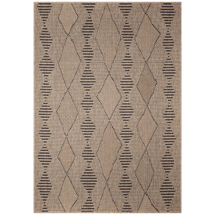 6275/12 Monaco Diamonds Indoor/Outdoor Area Rug Taupe by Trans Ocean
