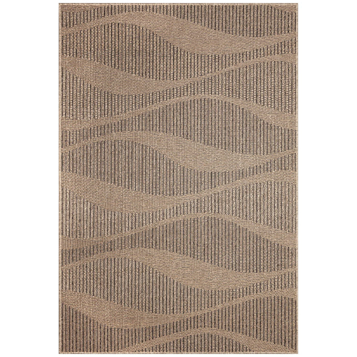 6276/12 Monaco Wave Indoor/Outdoor Area Rug Taupe by Trans Ocean