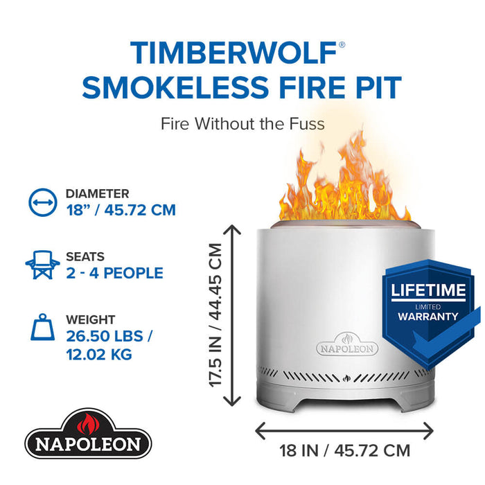 Timberwolf Smokeless Fire Pit 18"