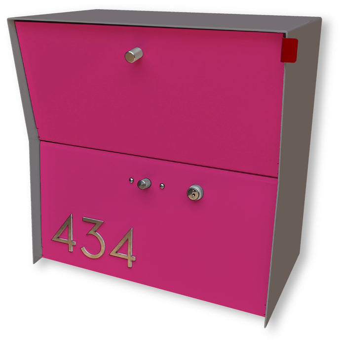 RetroBox Locking Small Package Wall Mounted Mailbox in Designer Gray