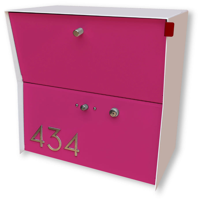 RetroBox Locking Small Package Wall Mounted Mailbox in White