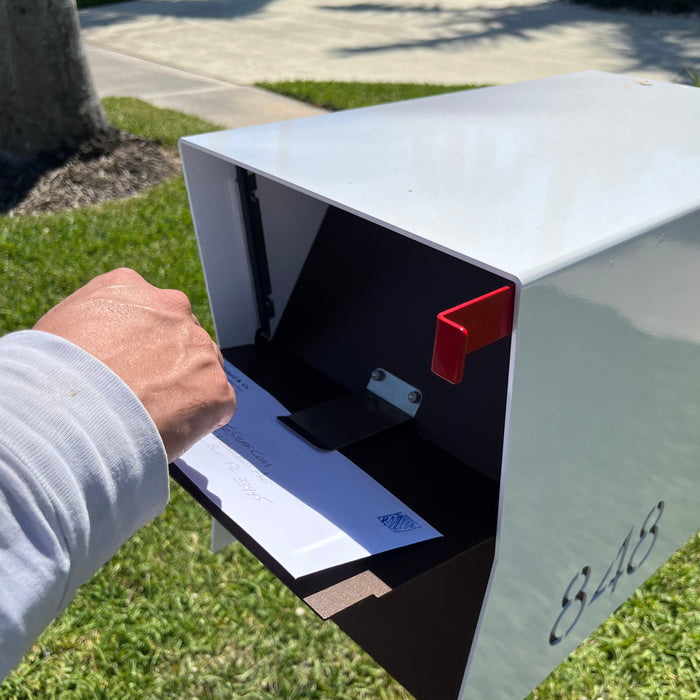 NEW! The UpTown Box Locking Package Dropbox  in COCONUT - Modern Mailbox