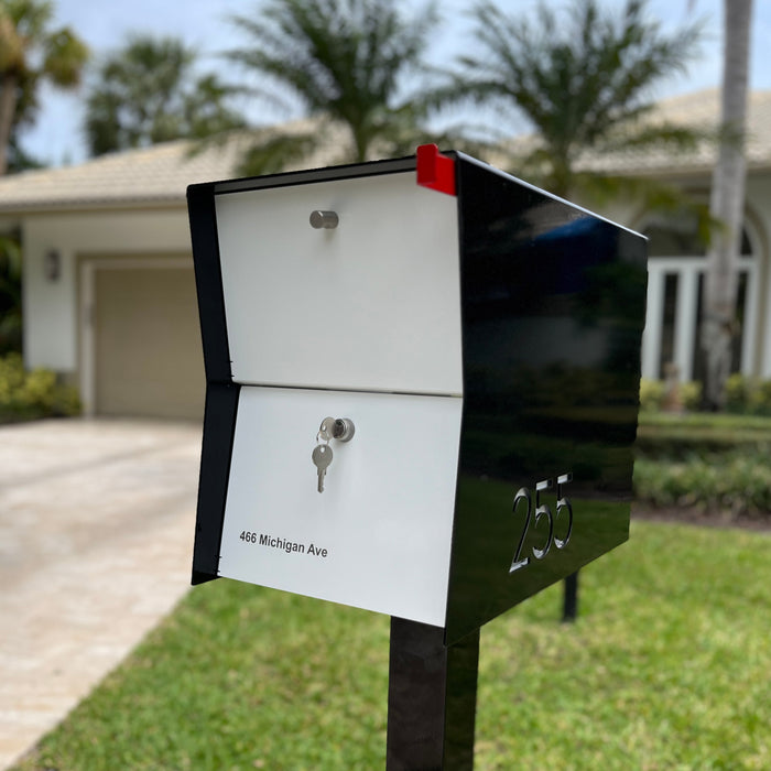 NEW! The Retrobox Locking Package Dropbox in TEXTURED MATT JET BLACK - Modern Mailbox