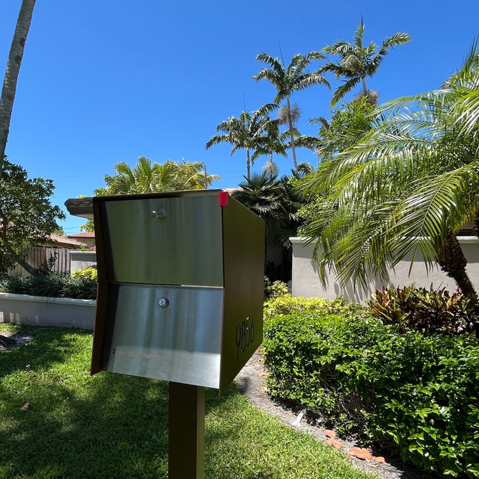 NEW! The Retrobox Locking Package Dropbox in COCONUT - Modern Mailbox