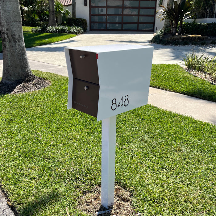 NEW! The Retrobox Locking Package Dropbox in ARCTIC WHITE - Modern Mailbox
