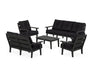 POLYWOOD® Lakeside 5-Piece Lounge Sofa Set in Black / Midnight Linen