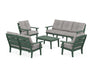 POLYWOOD® Lakeside 5-Piece Lounge Sofa Set in Green / Grey Mist