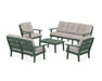 POLYWOOD® Lakeside 5-Piece Lounge Sofa Set in Green / Weathered Tweed