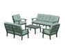 POLYWOOD® Lakeside 5-Piece Lounge Sofa Set in Green / Glacier Spa