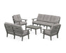 POLYWOOD® Lakeside 5-Piece Lounge Sofa Set in Slate Grey / Grey Mist