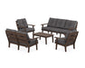 POLYWOOD® Lakeside 5-Piece Lounge Sofa Set in Mahogany / Ash Charcoal