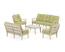 POLYWOOD® Lakeside 5-Piece Lounge Sofa Set in Sand / Chartreuse Boucle