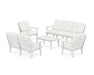 POLYWOOD® Lakeside 5-Piece Lounge Sofa Set in White / Natural Linen