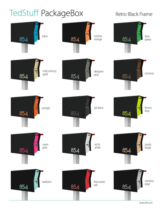 NEW! The Retrobox Locking Package Dropbox in TEXTURED MATT JET BLACK - Modern Mailbox