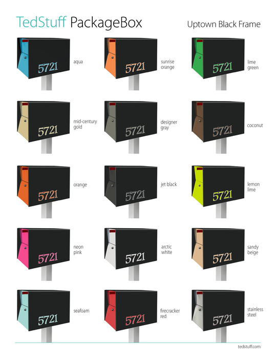 NEW! The UpTown Box Locking Package Dropbox  in TEXTURED MATT JET BLACK - Modern Mailbox