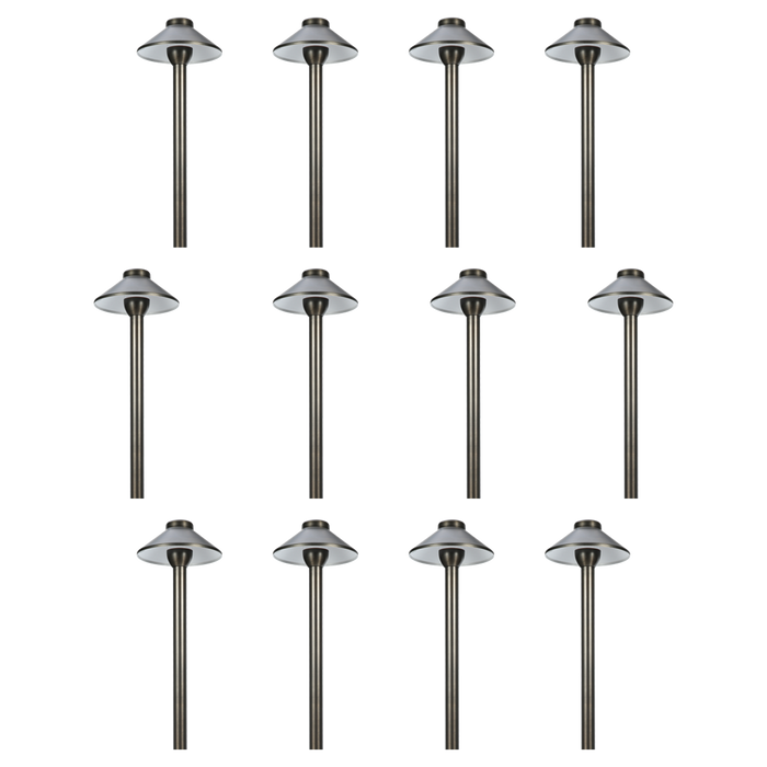 RPL8901 x12 Package Outdoor Garden Pathway Light | Low Voltage Brass Path Light
