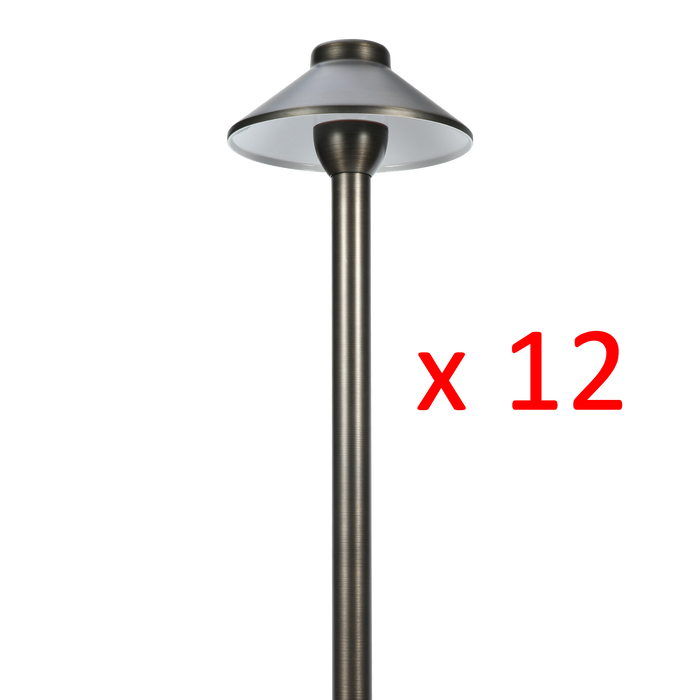 RPL8901 x12 Package Outdoor Garden Pathway Light | Low Voltage Brass Path Light