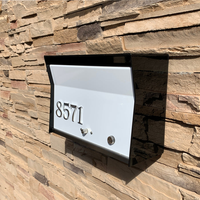 RetroBox Locking Wall Mount Mailbox in JET BLACK