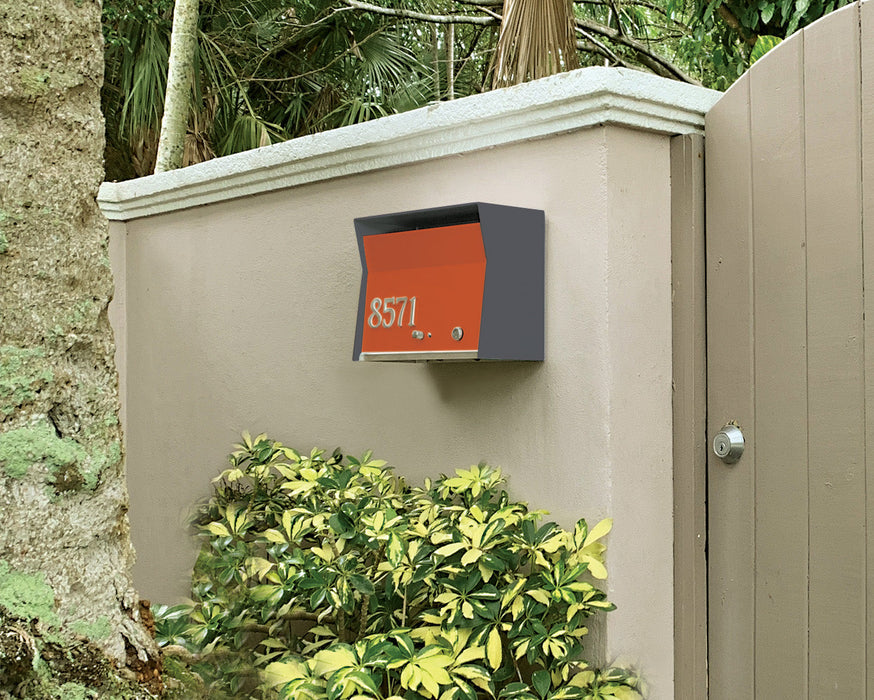 RetroBox Locking Wall Mount Mailbox in DESIGNER Grey