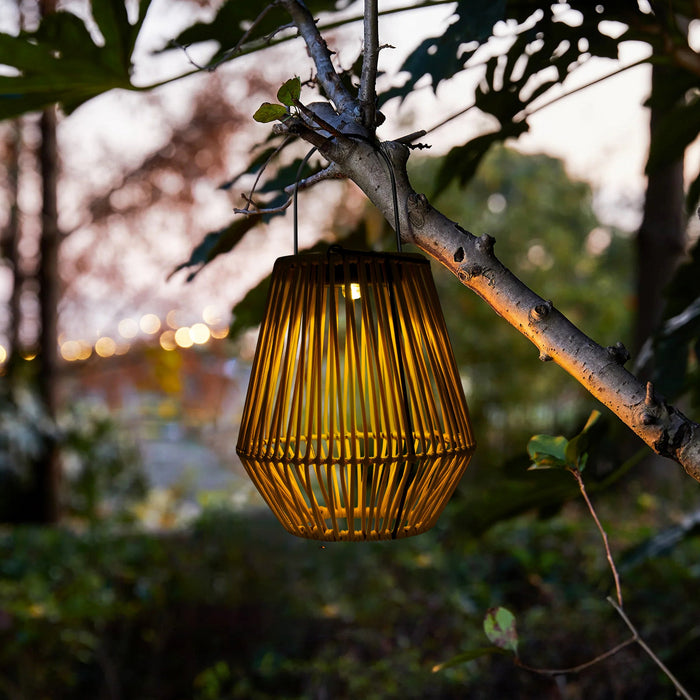 Solar Powered Outdoor Rattan Lantern