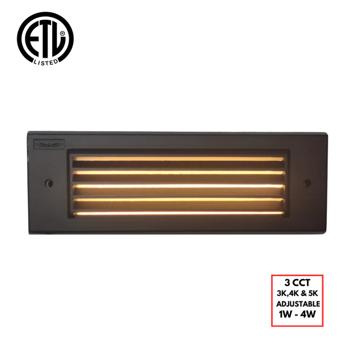 STBCC17 Cast Brass 1W-4W 3CCT Adjustable LED Outdoor Step Light Low Voltage Lighting