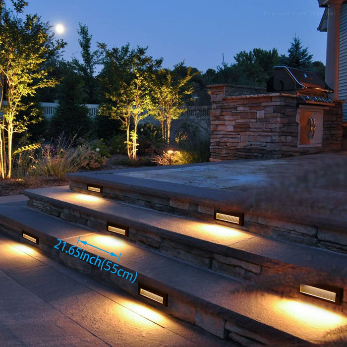 STLA09 6-Pack 3.5W Low Voltage 9" LED Outdoor Step Lights, 12V 3000K Warm White Integrated LED Deck Lights Landscape Lights