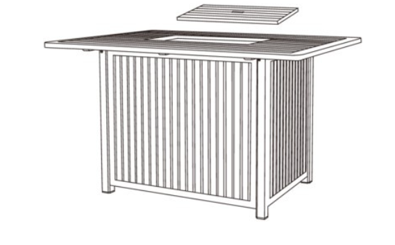 Hanamint Dominion 48" x 64 Rectangle Counter Height  Fire Pit Table