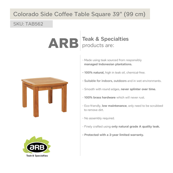 ARB Teak Coffee Table Colorado - Square 40"
