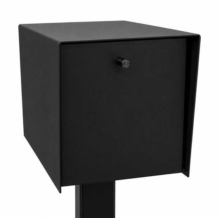 QUICK SHIP UpTown Box-2.0 in TEXTURED MATT JET BLACK on BLACK - Modern Mailbox