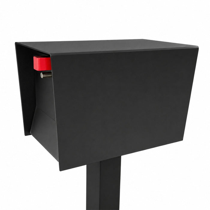 QUICK SHIP UpTown Box-2.0 in TEXTURED MATT JET BLACK on BLACK - Modern Mailbox