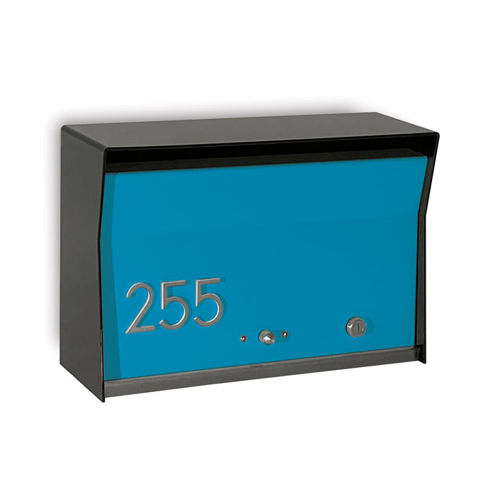 RetroBox Locking Wall Mount Mailbox in JET BLACK